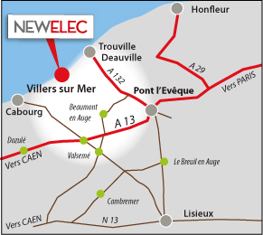 NEWELEC Situation - Villers sur Mer, Deauville, Trouville, Touques, Tourgeville, Pont L'Eveque